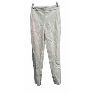 Zara x small Tan Faux High Rise Leather Pants Women's XS Ankle Zip size 2